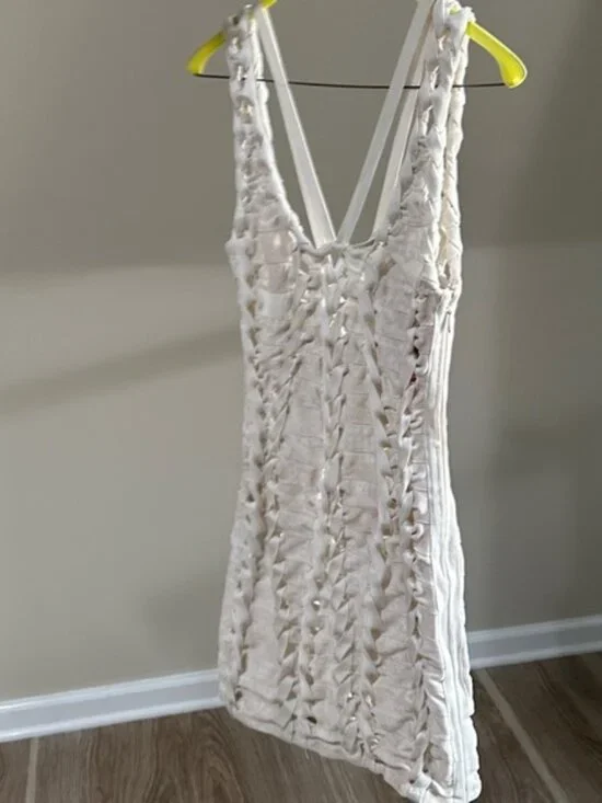 Herve Leger Cream Mini Dress - Picture 1 of 14